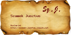 Szamek Jusztus névjegykártya